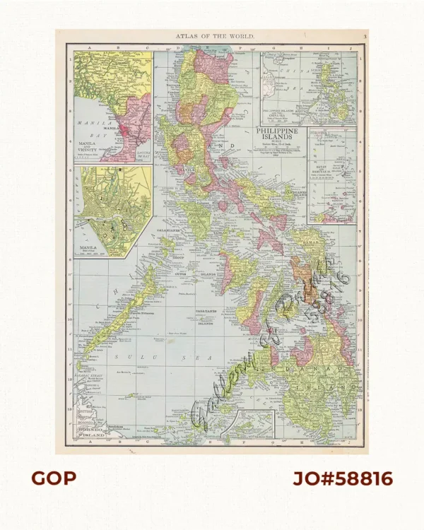 Philippine Islands with insets: '1. Manila and Vicinity, 2. Manila, 3. Philippine Islands and the China Sea, 4. Batan and Babuyan Is., 5. Sulu Archipelago