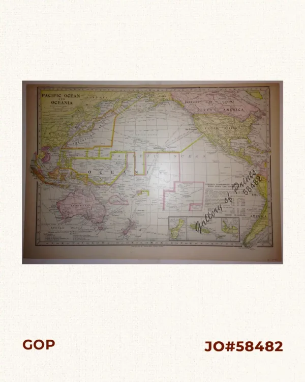 Pacific Ocean and Oceania. inset: 1) Guam, 2) Samoa, 3) Apia