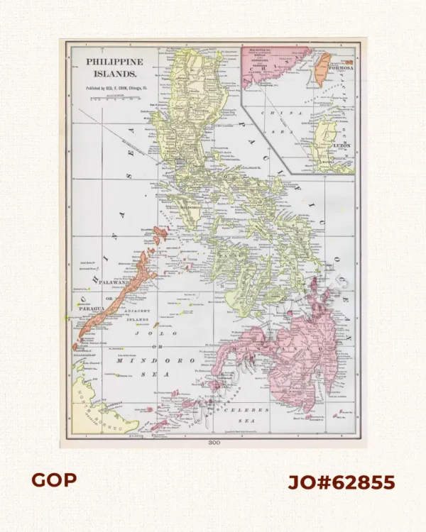 Philippine Islands. with inset: Map showing the relative position of Manila with Hongkong and Formosa