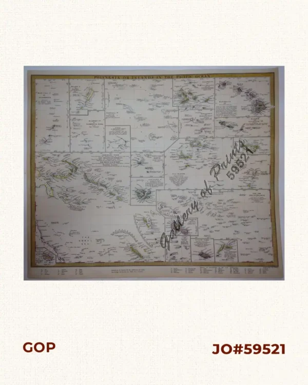 Polynesia or Islands in the Pacific Ocean insets: 1) Mariana Is. or Ladrones; 2) Pelew Is. or Palaos; 3) Gilbert Ids. or Scarborough Range; 4) Marshall Ids.; 5) Otdia or Romanzoff Group; 6) Galapagos Ids.; 7) Marquesas Is. or Mendaña Arch.; 8) Sandwich Ids.; 9) Samoa or Navigator Ids.; 10) Admiralty Isles; New Ireland or Tombara; New Britain or Birara; Salomon Islands; 11) Norfolk Id.; 12) Santa Cruz Is.; 13) Vanikoro Id; 14) Fiji Islands; Tonga or Friendly Is.; 15) Tonga-Tabou Id.; 16) The Low Archipelago; 17) Otaheite or Tahiti; 18) Cooks or Hervey Isles; 19) Pitcairn Island; 20) Juan Fernandez.