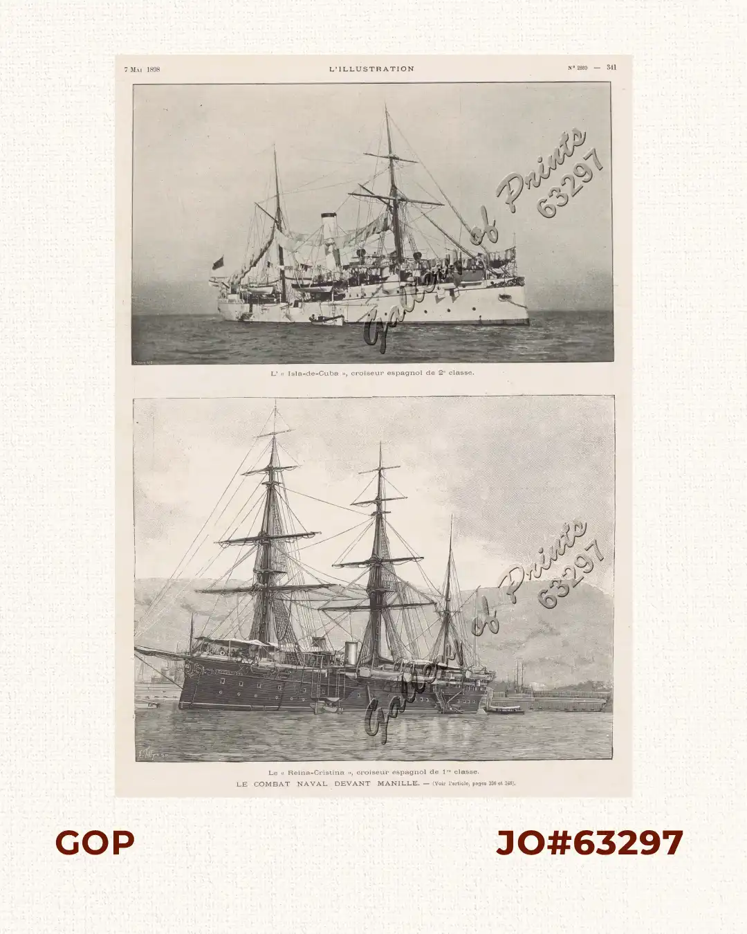 Le Combat Naval Devant Manille … 1. L' <>, croiseur espagnol; 2. Le <>, croiseur espagnol.