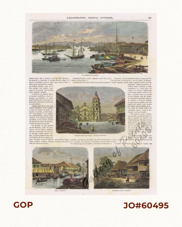 1. Vue Generale de Manille; 2. Nuestro Senor ...........- Eglise de Benondo; 3. Canal a Benondo; 4. Maisons de Nipa, a Manille