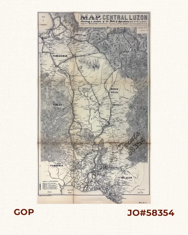 Map of Central Luzon showing a portion of the field of operations of the 8th Army Corps. Major Gen. Elwell S. Otis commanding. - compiled by Wm L. Sibert. Capt. Corps of Engrs. U.S.A.