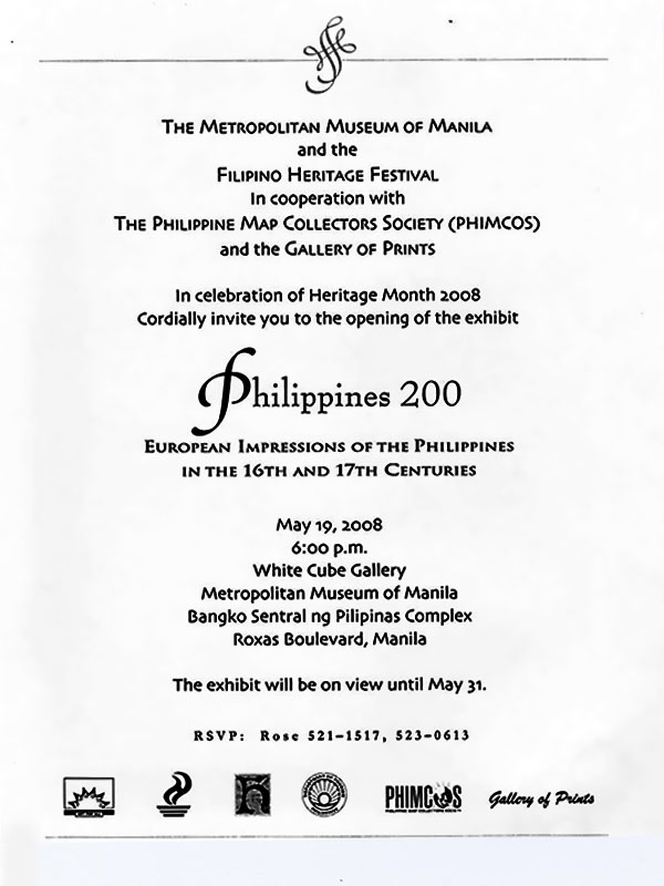 Philippines 200 – European Impressions of the Philippines in the 16th and 17th Centuries