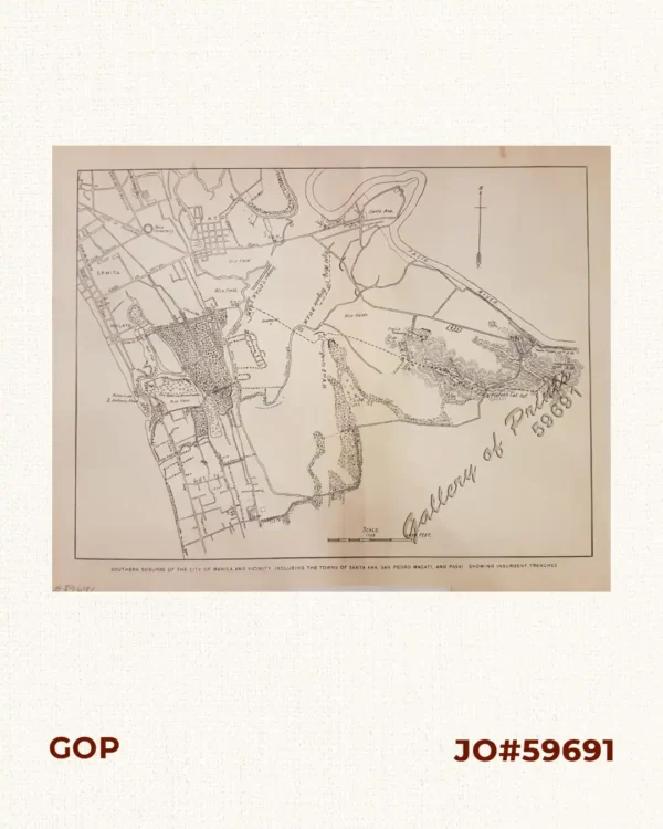 Southern Suburbs of the City of Manila and Vicinity, including the towns of Santa Ana, San Pedro Macati, and Pasai. Showing Insurgent Trenches.[without descriptions]