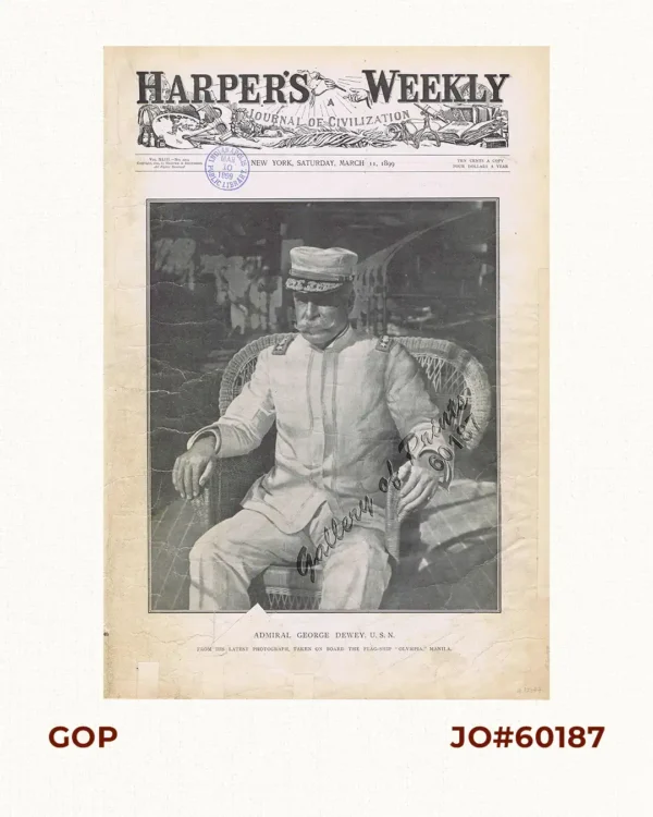Admiral George Dewey, U.S.N. From His latest photograph, taken on board the flag-ship "Olympia," Manila.