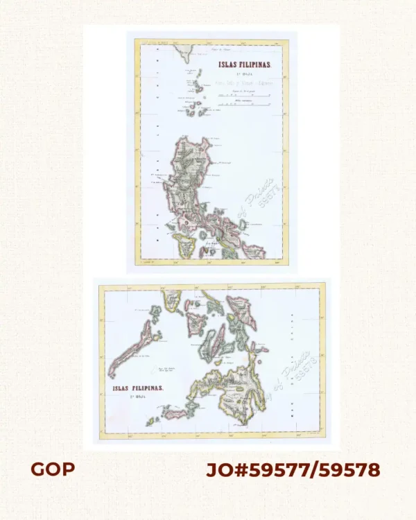 1) Islas Filipinas      1ª Hoja;  2) Islas Filipinas      2ª Hoja