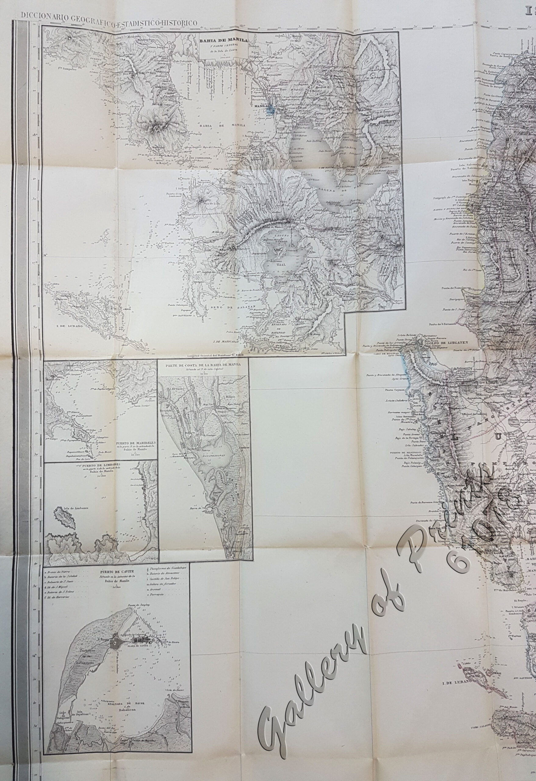 Islas Filipinas: Primera Hoja Central. inset 1: Bahia de Manila; inset 2: Puerto de Maribeles; inset 3: Puerto de Limbones; inset 4: Parte de Costa; inset 5: Puerto de Cavite; inset; 6: Manila y sus; inset 7: Puerto de San Miguel; inset 8: Puerto de San Jose; inset 9: Magnog; inset 10: Puerto de Sorsogon; inset 11: Puerto de Lanang; inset 12: Puerto de St Jacinto - Image 2