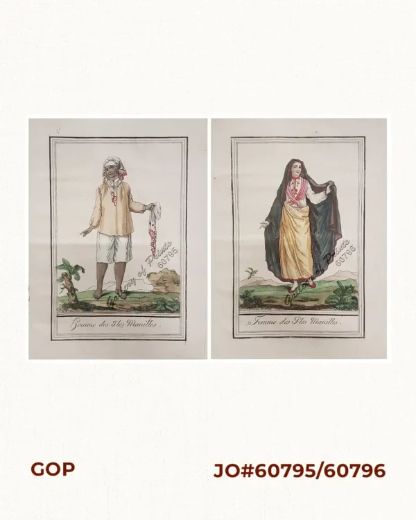 1) Homme des I'les Manilles. [Man of the Manila Islands]  2) Femme des I'les Manilles. [Woman of the Manila Islands]