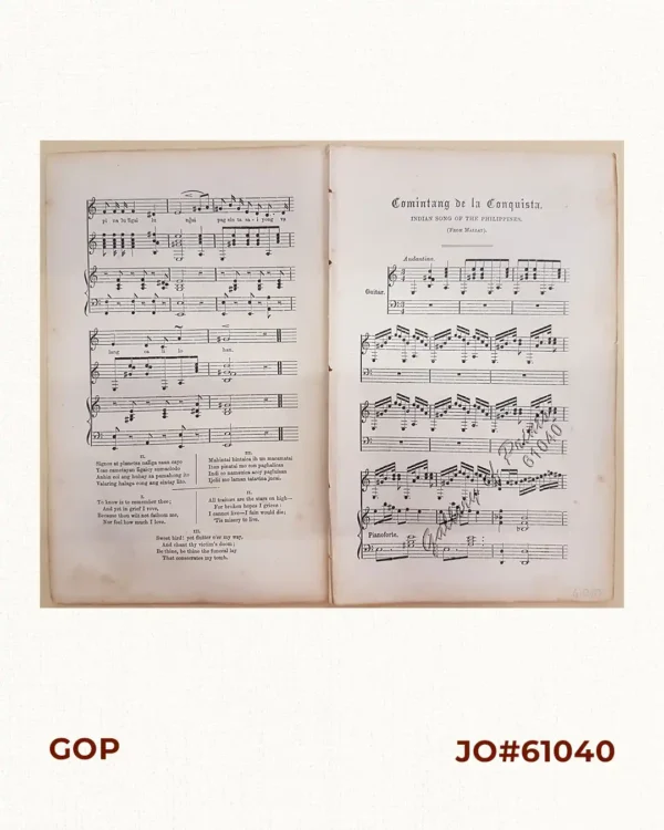 Comintang de la Conquista. Indian Song of the Philippines.
