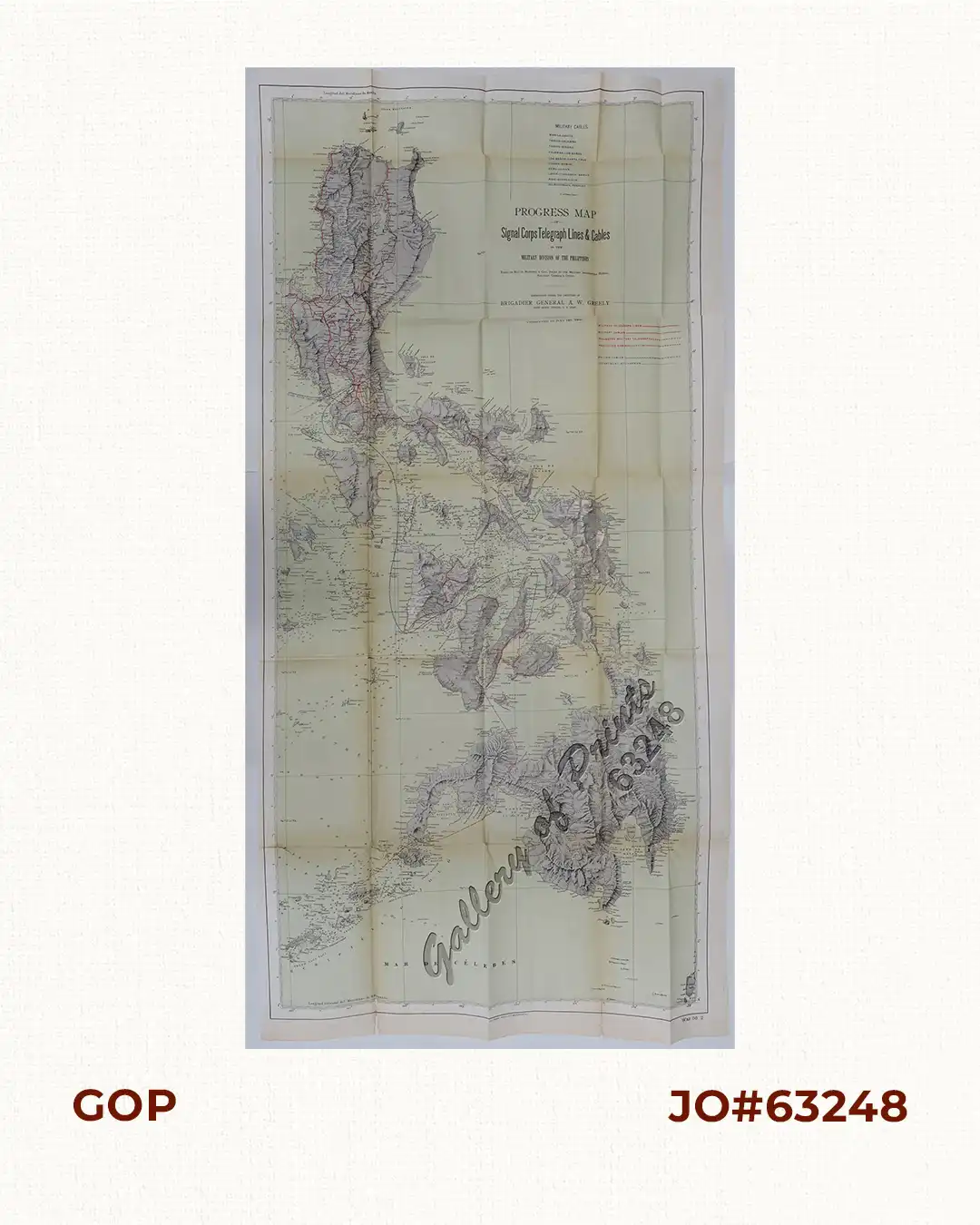 Progress Map of Signal Corps Telegraph Lines & Cables in the Military Division of the Philippines… corrected to July 1st, 1900.