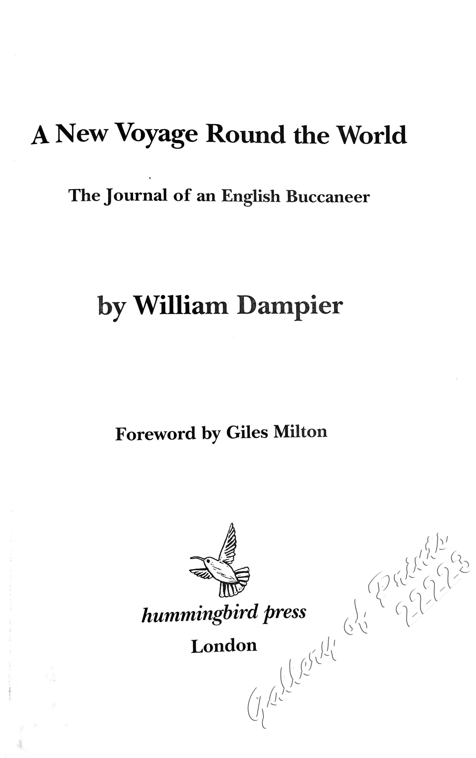 A New Voyage Round The World. The Journal of an English Buccaneer. - Image 2