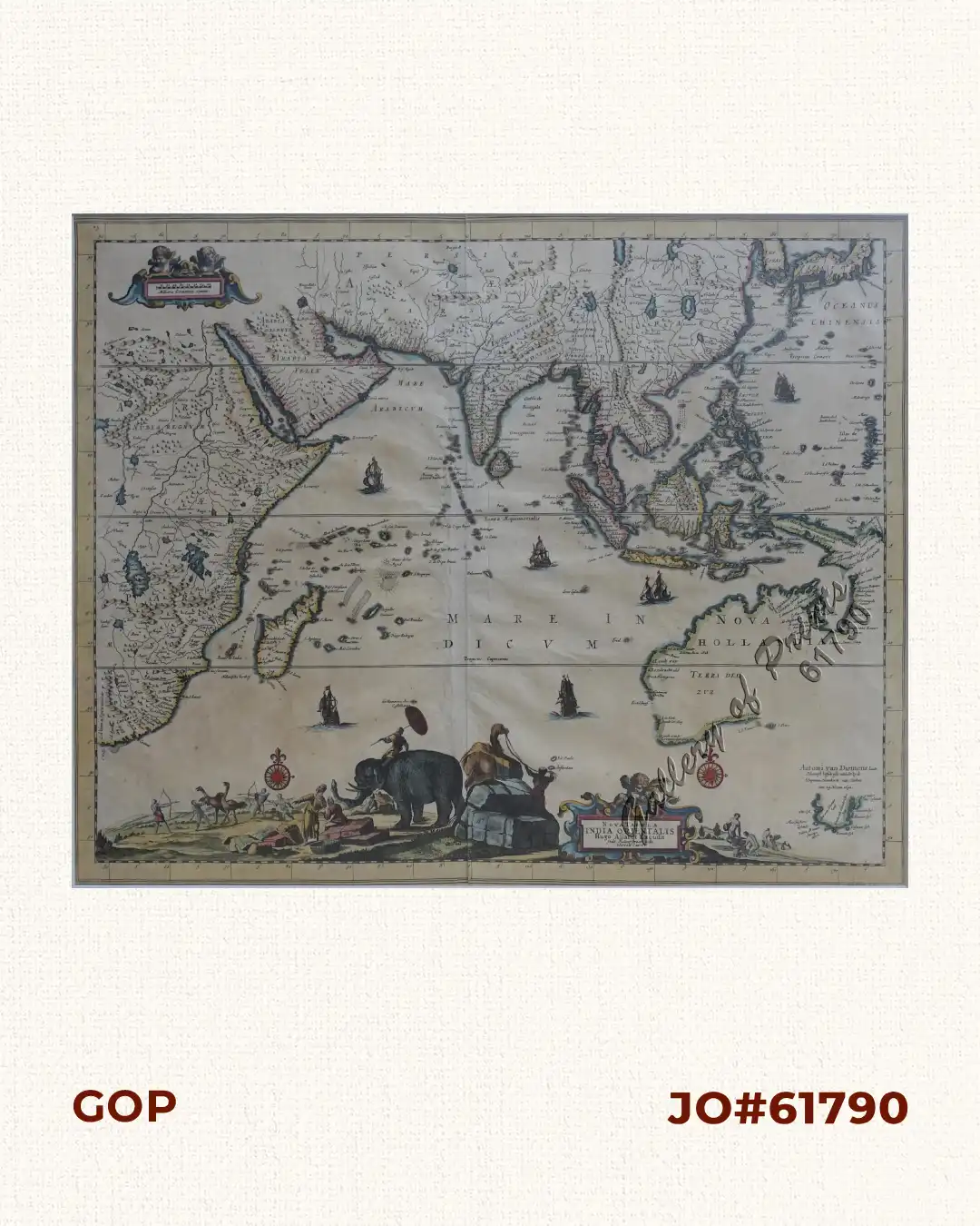 Nova Tabula India Orientalis Hugo Allardt Excudit jnde Kalverstraet inde Werelt Caert