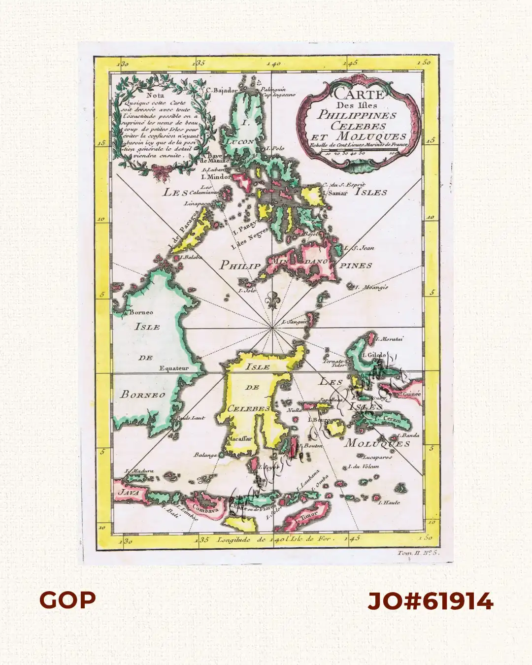 Carte des Isles Philippines, Celebes et Moluques