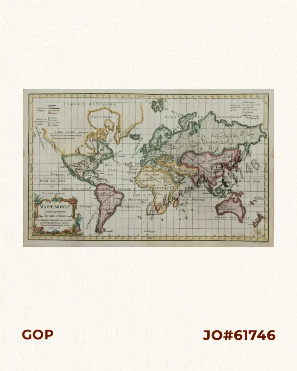 Mappe Monde suivant la projection des cartes reduites.