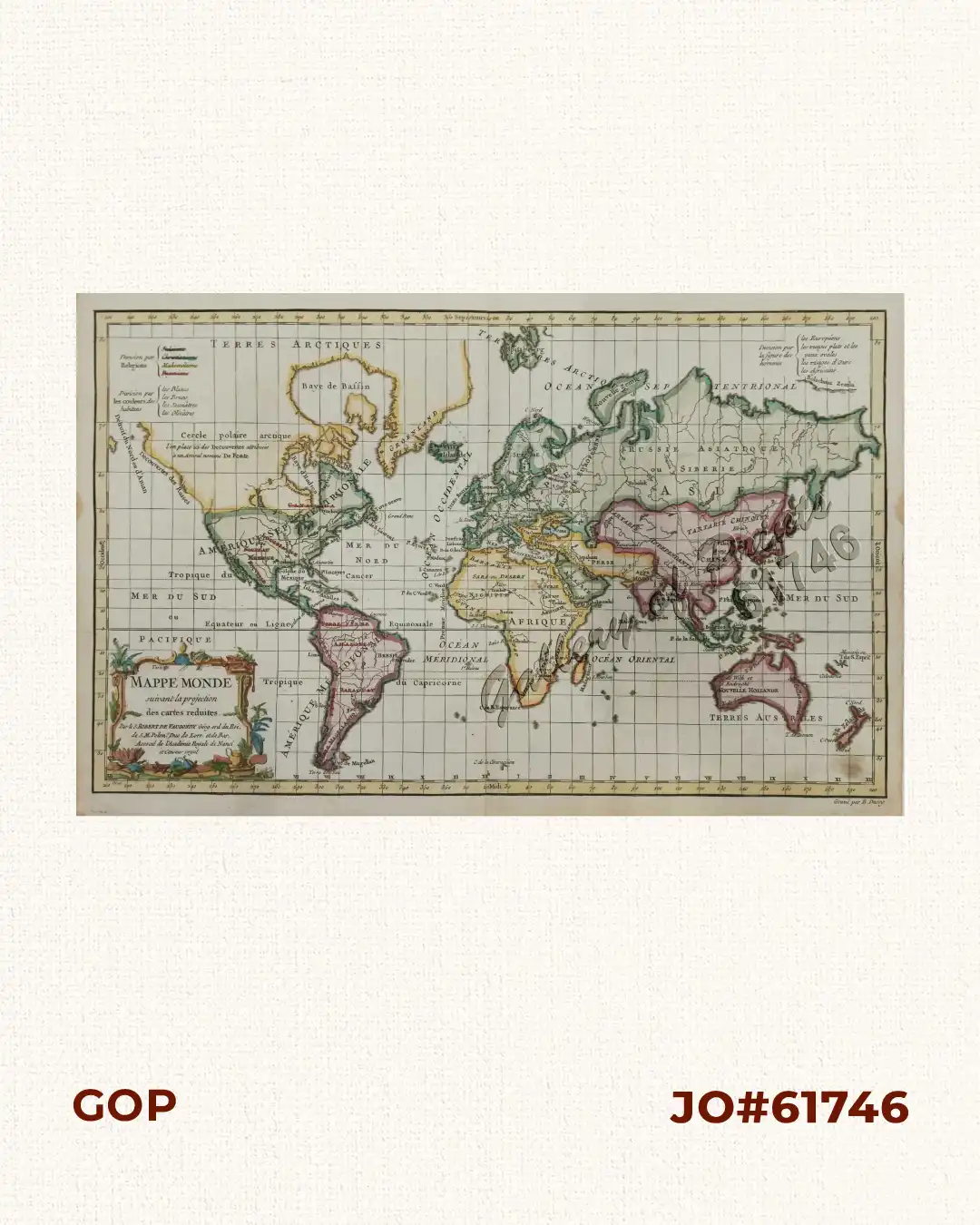 Mappe Monde suivant la projection des cartes reduites.
