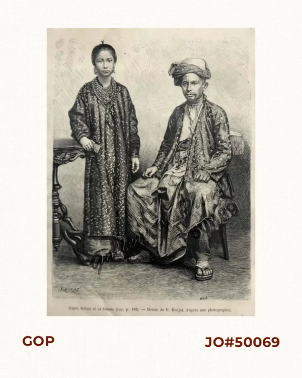Rajah Malais et sa Femme (voy. p. 102) [Malay Rajah and Spouse]