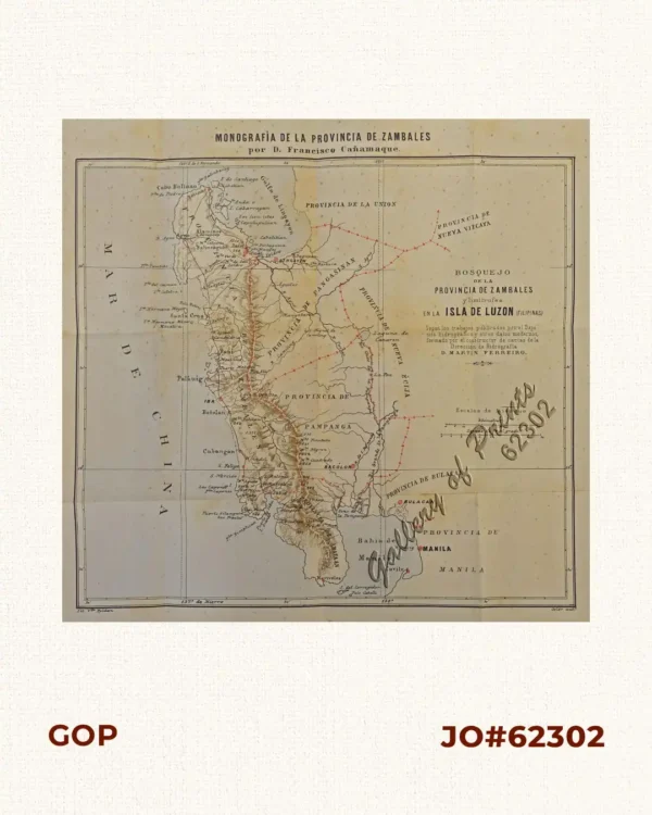 Bosquejo de la Provincia de Zambales y limitrofes en la Isla de Luzon (Filipinas): según los trabajos publicados por el Depósito Hidrográfico y otros datos modernos