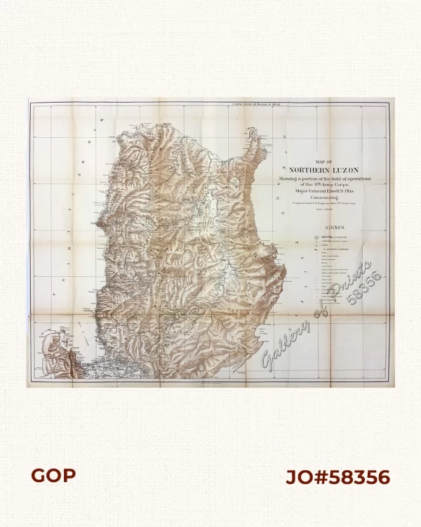 Map of Northern Luzon Showing a portion of the field of operations of the 8th Army Corps, Major General Elwell S. Otis commanding. Prepared in the U.S. Engineer Office 8th Army Corps.