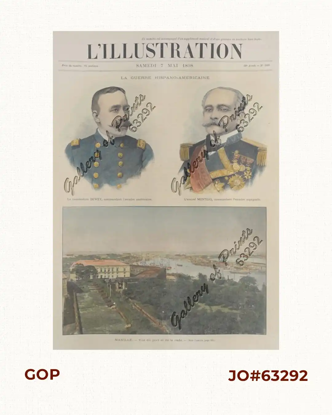 1. Le Commodore Dewey, Cheg de L'Escadre - Américaine. 2. L'Amiral Montojo, Chef de L'Escadre Espagnole. 3. Manille - Vue de la Ville et du Port.