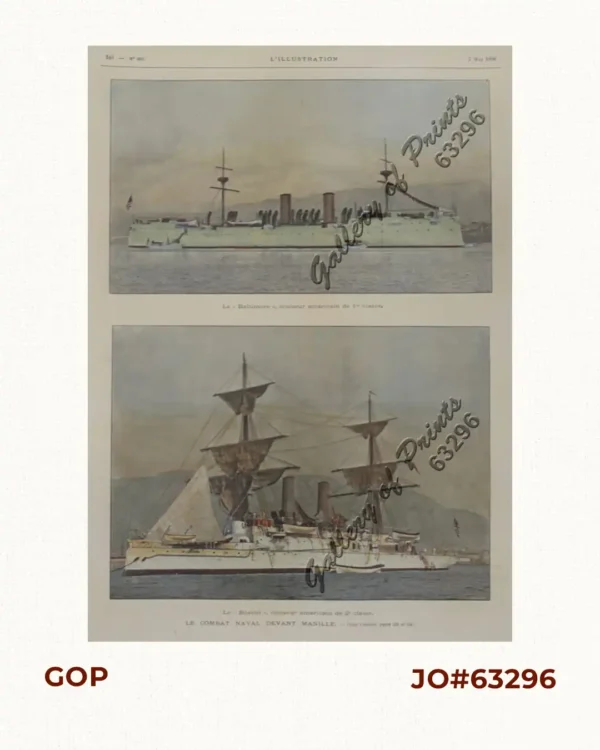 Le Combat Naval Devant Manille 1. Le <>, croiseur américain de 1re classe. 2. Le <>, croiseur américain de 2e classe.