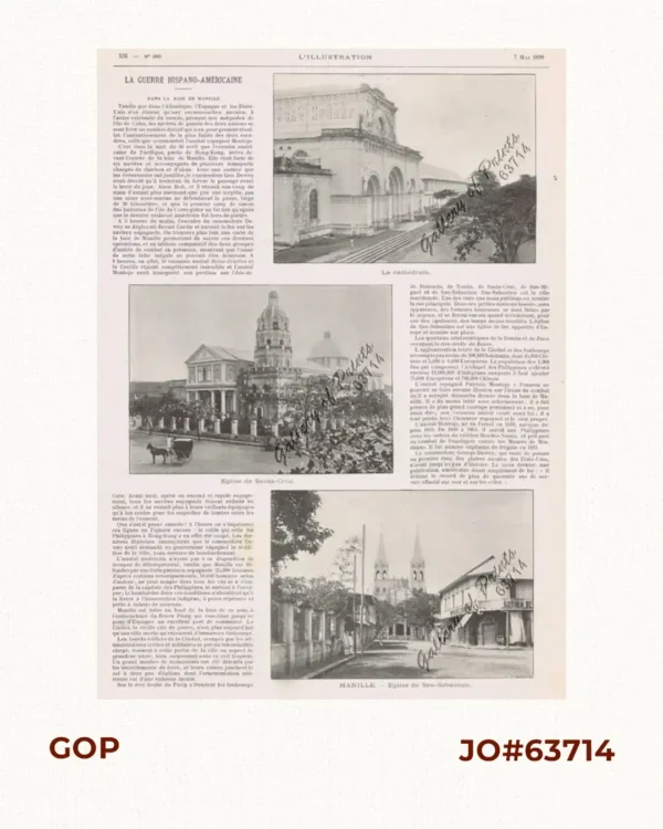 1. Le Cathédrale. 2. Eglise de Santa-Cruz. 3. Manille - Eglise de San-Sebastien.