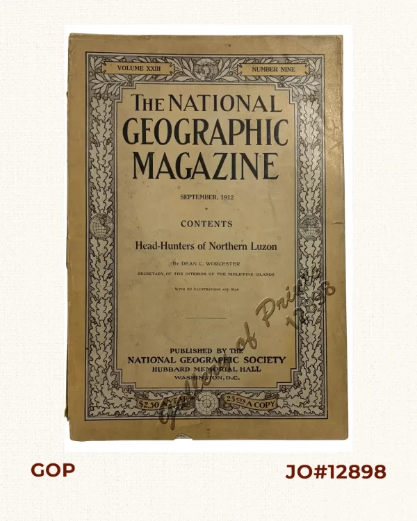 The National Geographic Magazine, vol.XXIII, no. 9. Head-Hunters of Northern Luzon