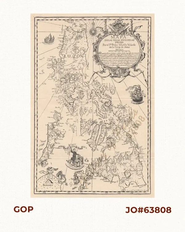 Mapa delas Yslas Philipinas Hecho Por el Pe Pedro Murillo Velarde de la Comp. de Jesus. Escala