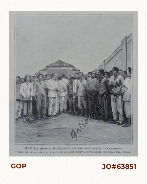 Manila (Islas Filipinas). - Los Abellas, Millonarios de Camarines y Jefes del (Katipunan), en El Patio de la Cárcel Momentos Antes de ser Conducidos á la Capilla