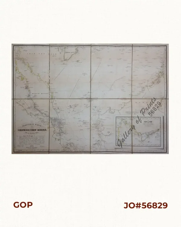Reduzirte Karte vom Chinesischen Meere;  1stes oder Südliches Blatt.  Golf von Siam (inset)  [Reduced Map of The China Sea - First or Southern Part]