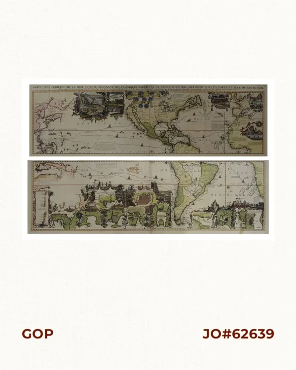 Carte tres curieuse de la mer du sud, contenant des remarques Nouvelles et tres utiles non Seulement sur les ports et iles de cette mer.  [1st and 2nd Sheet] [A Very Special Map of the Southern Sea, Containing New and Very Useful Descriptions not Only of its Ports and Islands.]