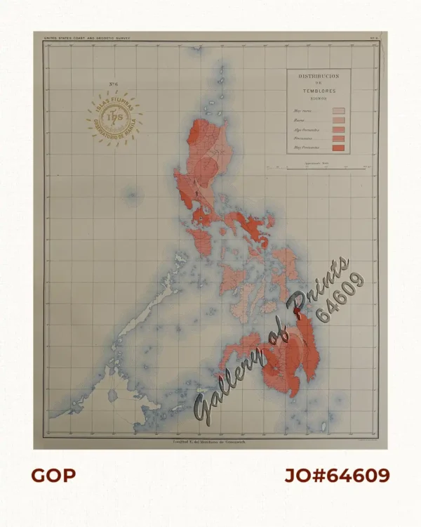 Islas Filipinas  pl. 6, Observatorio de Manila  [inset:] Distribucion de Temblores Signos [Legend of Distribution of Earthquakes]