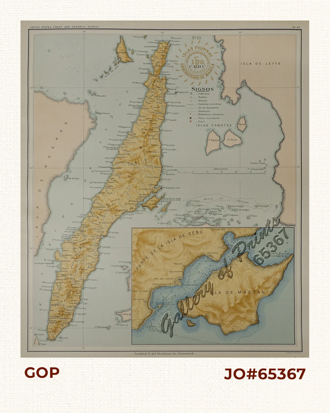 Cebu pl. 22 (Isla de Cebu, with inset - Isla de Mactan)