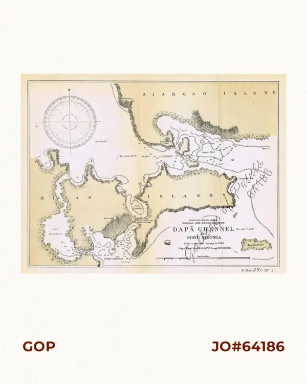 Philippine Islands  Siargao and Bukas Islands  Dapâ Channel and Port Sibonga  From a Spanish survey in 1863