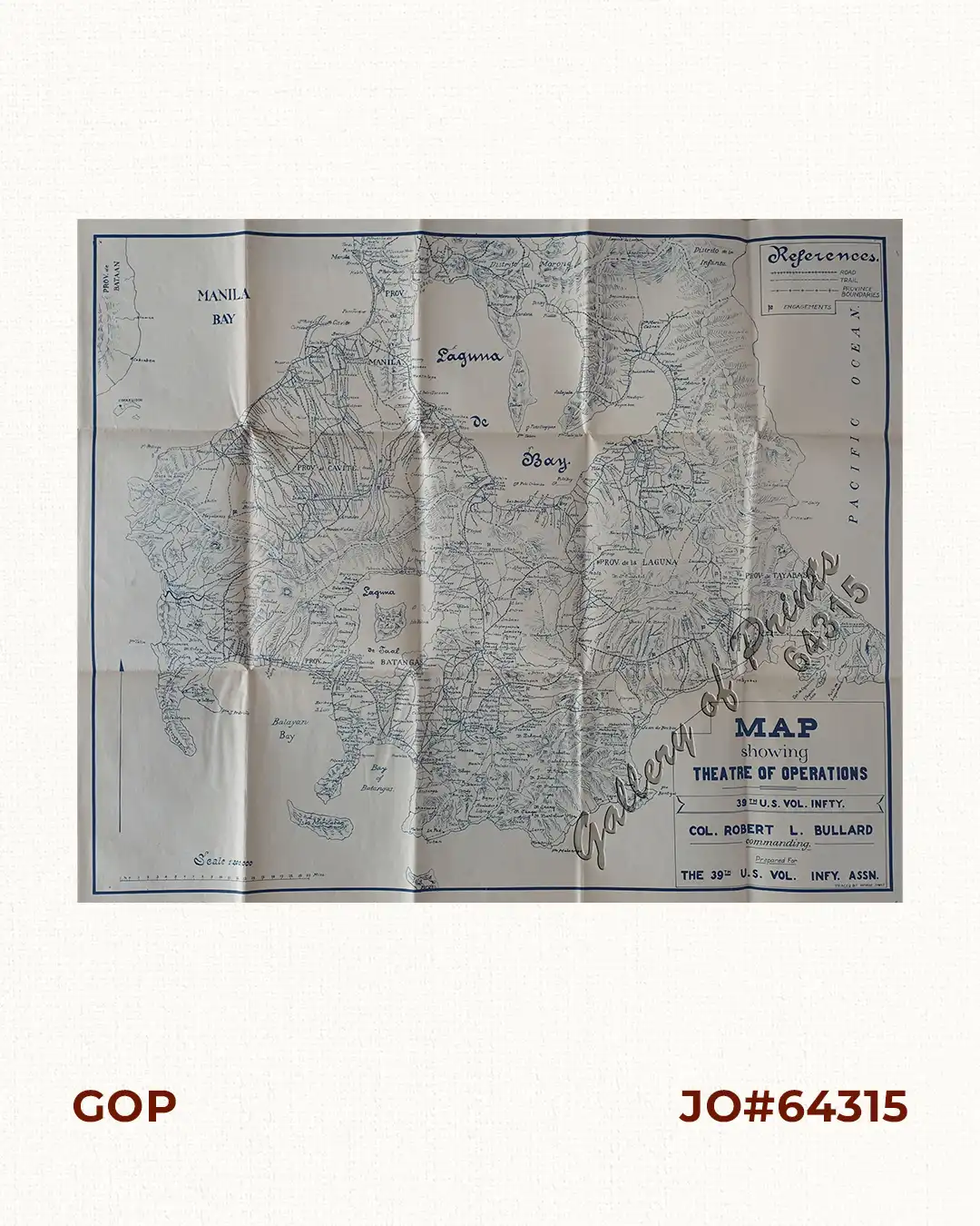 Map showing Theatre of Operations 39th U.S. Vol. Infty. Col. Robert L. Bullard commanding prepared for The 39th U.S. Vol. Infty. Assn.
