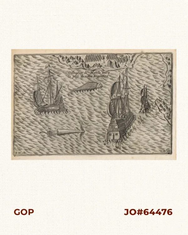 Description de Manille avecq la prise de nostre brigantine  [Description of Manila with the capture of our pinnace]