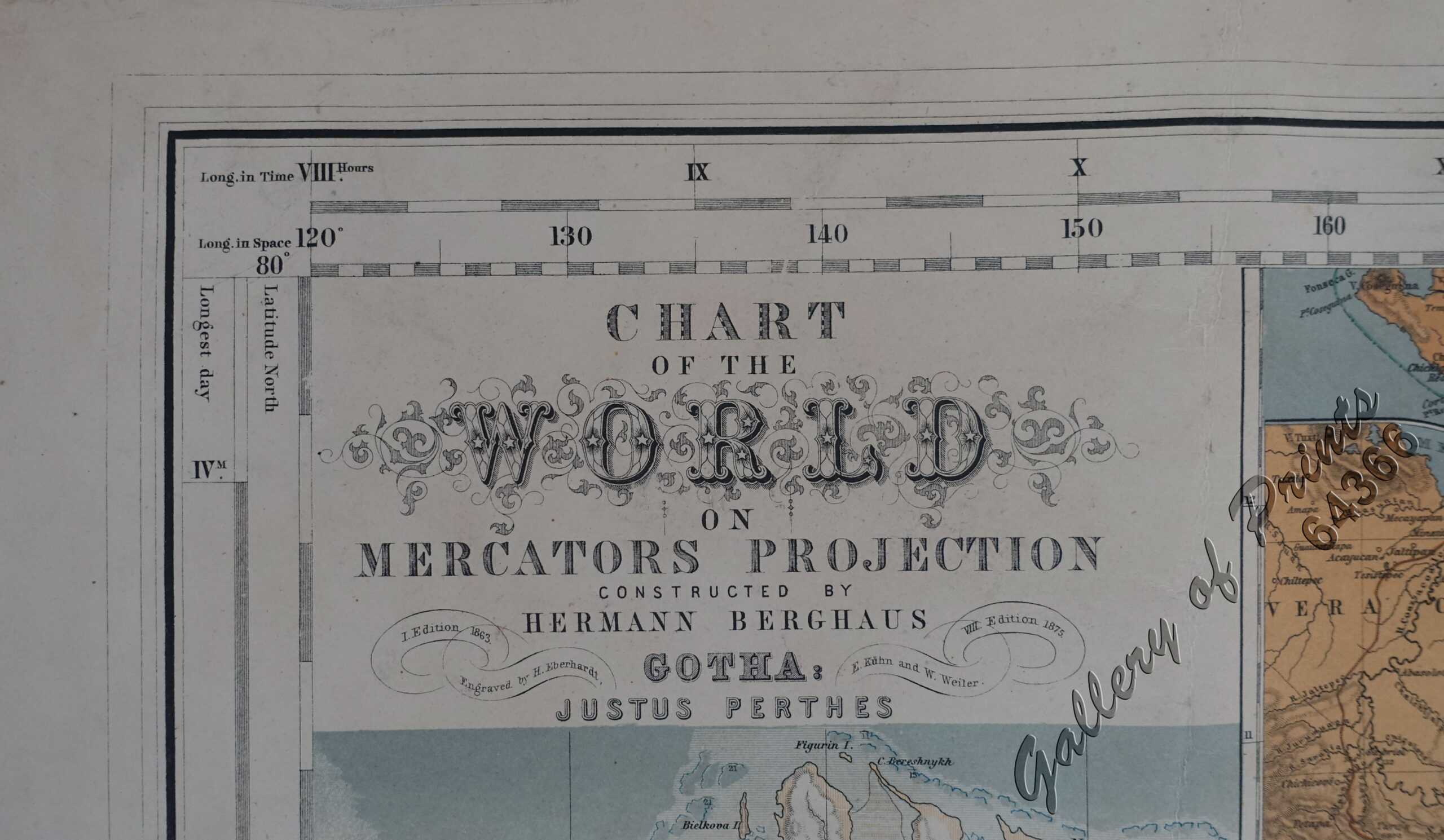 Chart of the World on Mercators Projection - Image 2
