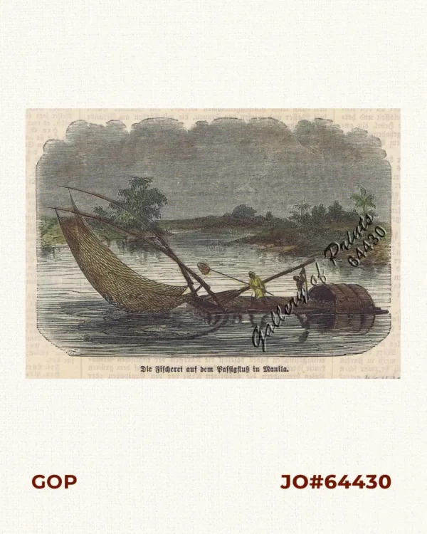 Die Fischerei auf dem Passigfluß in Manila. [sic]  [Fishing on the Pasig River in Manila]
