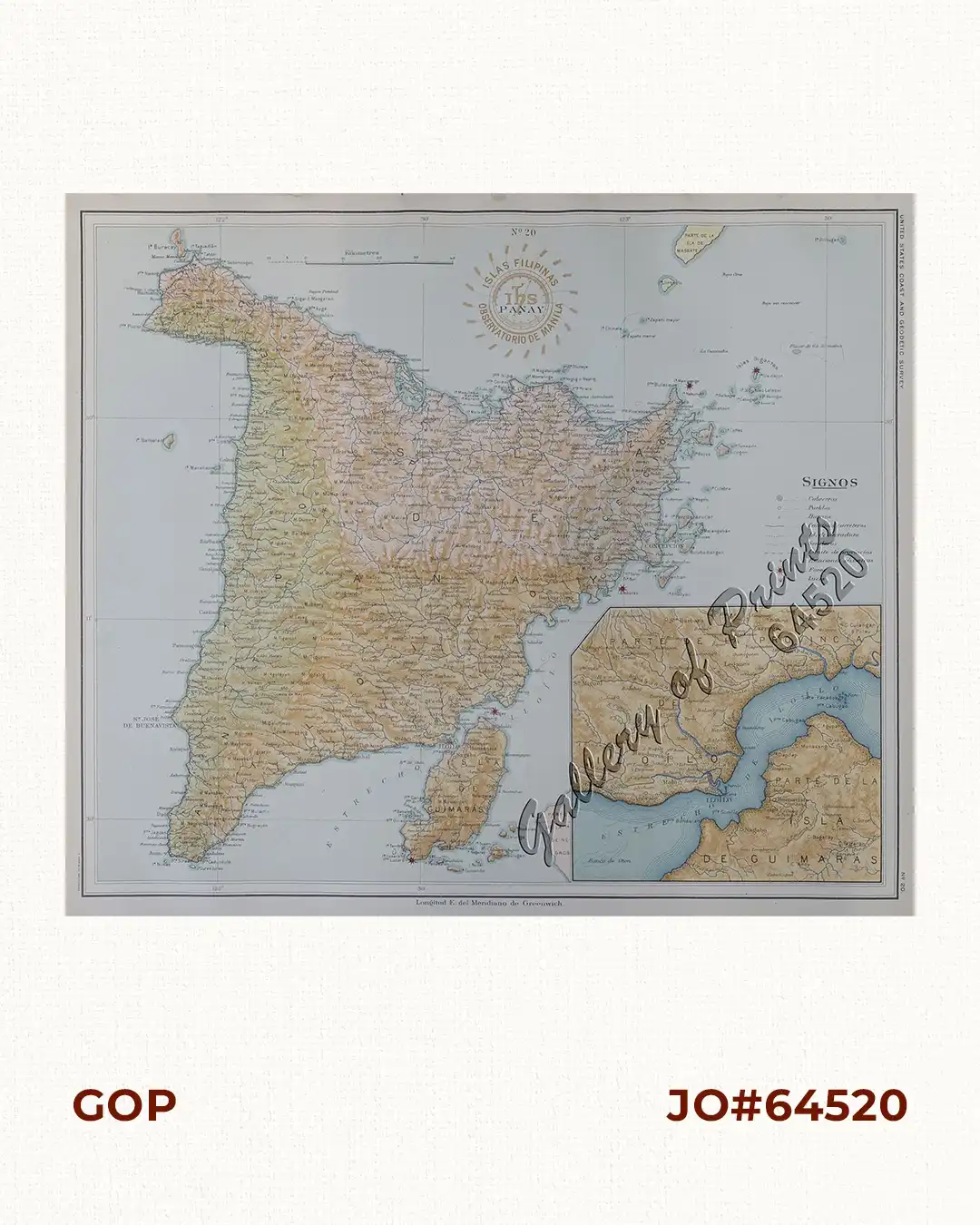Isla de Panay pl. 20 (Antique, Capiz, Iloilo, Guimaras …………with inset of Guimaras Strait)