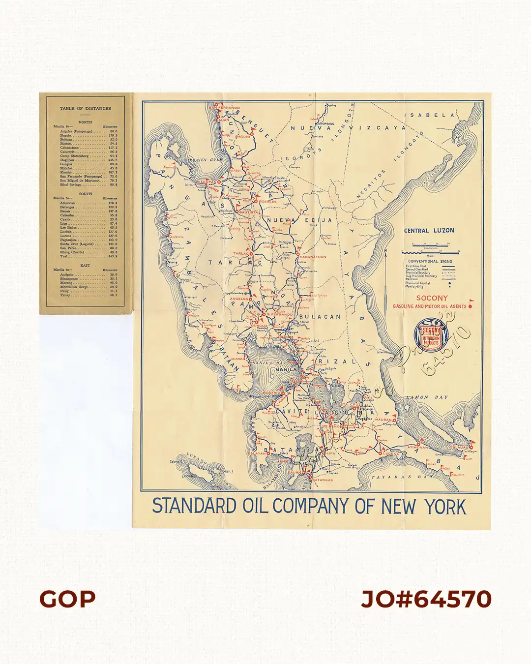 Road Map of Central Luzon. Socony