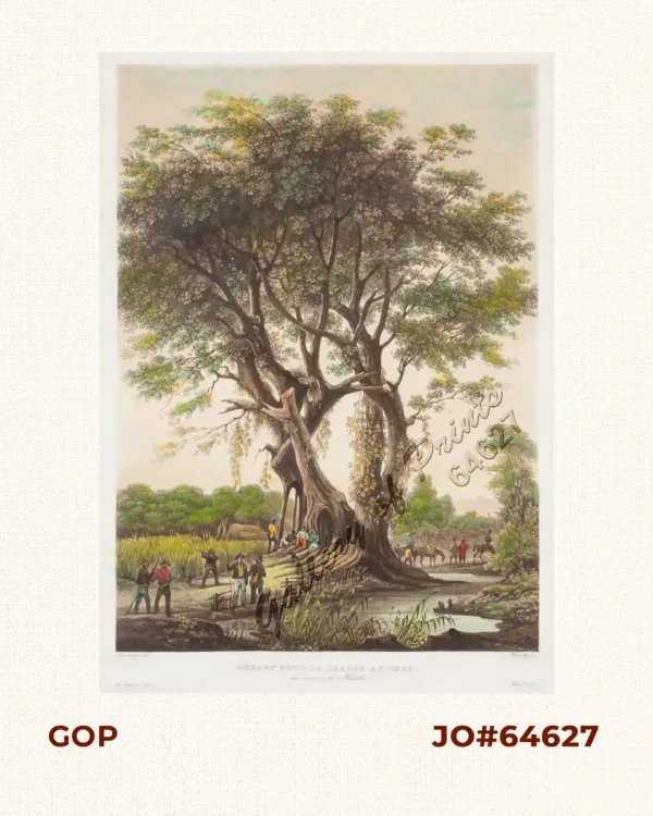 Depart pour la chasse au cerf, aux environs de Manille. [Departure for a deer hunt on the outskirts of Manila]