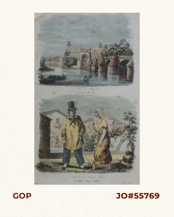 3. Pont de Manille / Puente de Manilla. 4. Homme et Femme Tagals / Hombre y Mujer Tagales
