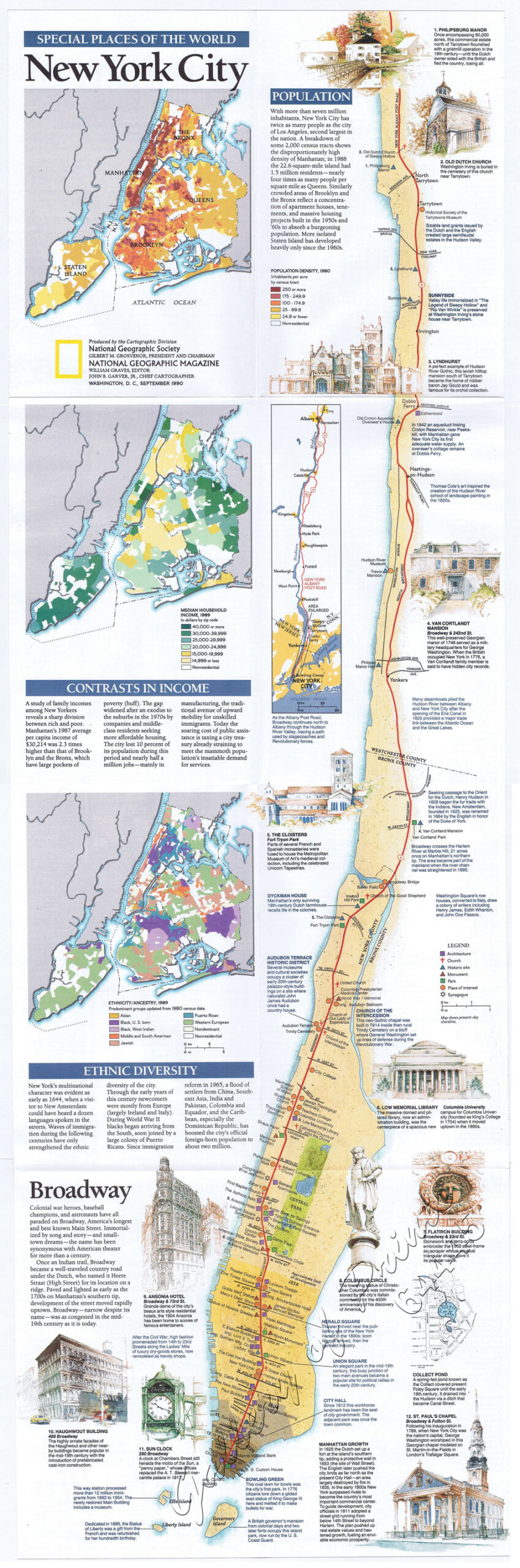 Special Places of the World. Manhattan. Produced by the Cartographic Division. National Geographic Society - Image 2