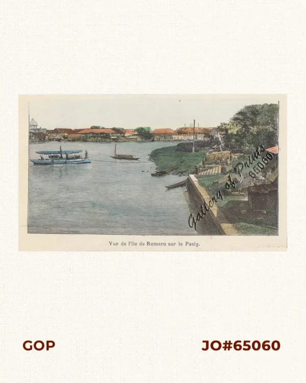 Vue de l'ile de Romero sur le Pasig  [View of Romero Island on the Pasig]
