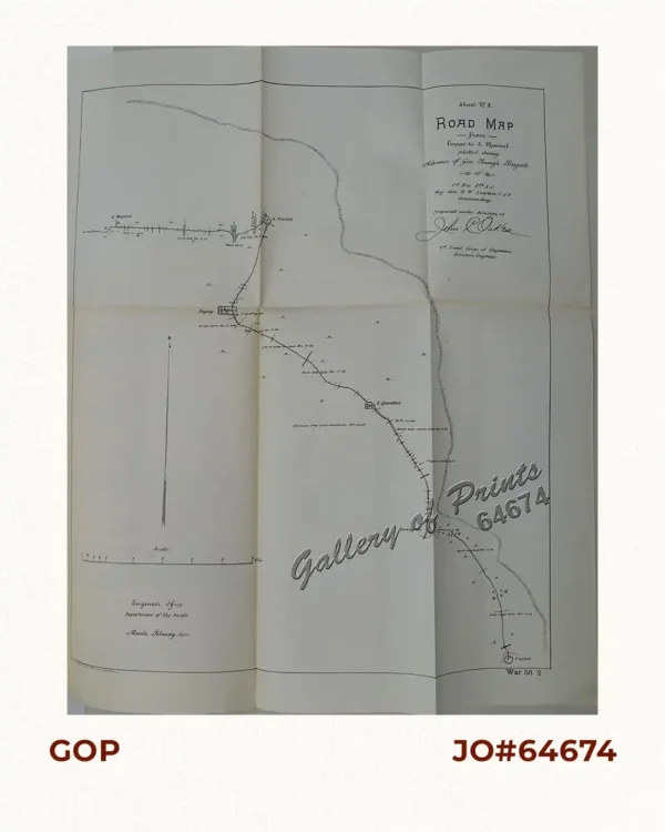 Sheet No. 3.  Road Map from Lupao to S. Manuel plotted during Advance of Gen. Young's Brigade of 1st Div. 8th A. C. Maj. Gen. H. W. Lawton U. S. V. Commanding.  Prepared under direction of John C. Oakes. 1st Lieut Corps of Engineers Division Engineer.