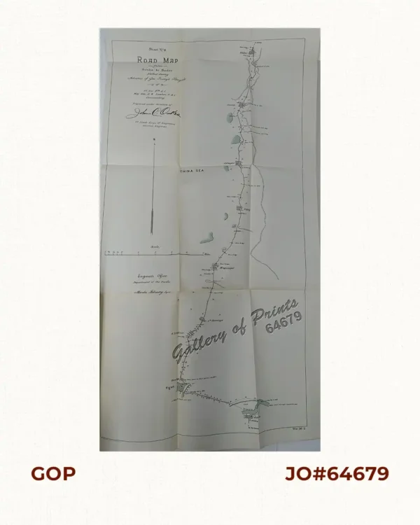 Sheet No. 8. Road Map from Santa to Badoc plotted during Advance of Gen. Young's Brigade of 1st Div. 8th A. C. Maj. Gen. H. W. Lawton U. S. V. Commanding. Prepared under direction of John C. Oakes. 1st Lieut Corps of Engineers Division Engineer.