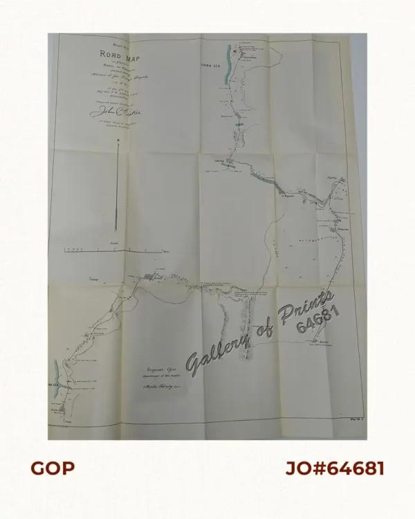 Sheet No. 9. Road Map from Badoc to Pasuquin plotted during Advance of Gen. Young's Brigade of 1st Div. 8th A. C. Maj. Gen. H. W. Lawton U. S. V. Commanding. Prepared under direction of John C. Oakes. 1st Lieut Corps of Engineers Division Engineer.