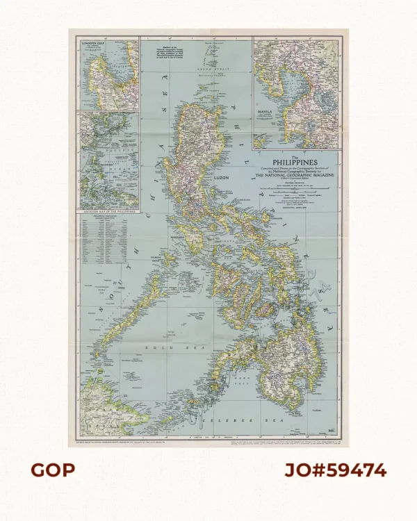 The Philippines insets: 1) Manila 2) Lingayen Gulf 3) Location Map of the Philippines