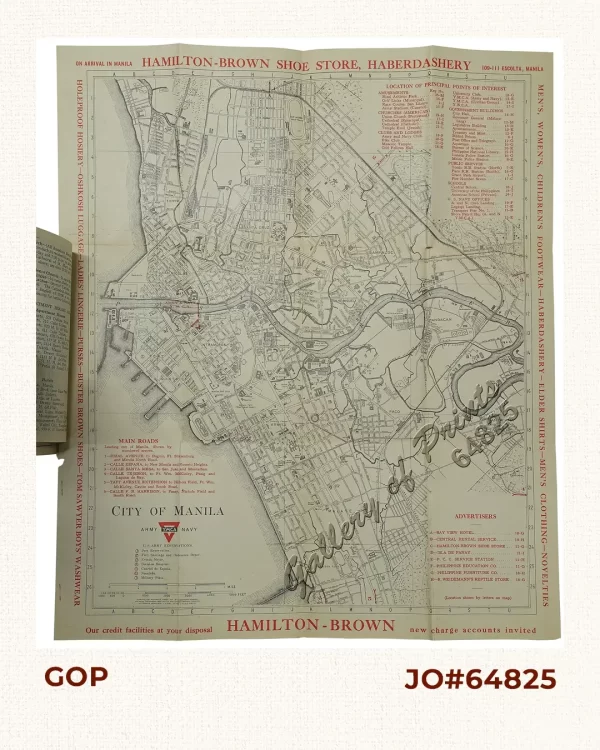 Manila Harbor Complimentary Map of the City of Manila