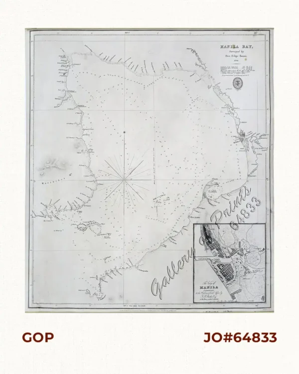 'Manila Bay, Surveyed by Don Felipe Bauzà . 1792. inset: The City of Manila Communicated to the Hydrographical Office by J. P. Butler Esq.r A. The Plaza, and the Cathedral.